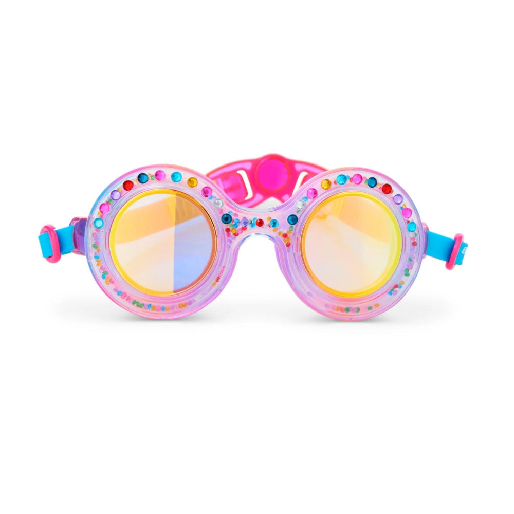 Bling2o Gumball Gleam Kids' Swim Goggles – UV Protection, Anti-Fog, Latex-Free Silicone, Adjustable Strap for Ages 8+, Includes Hard Case