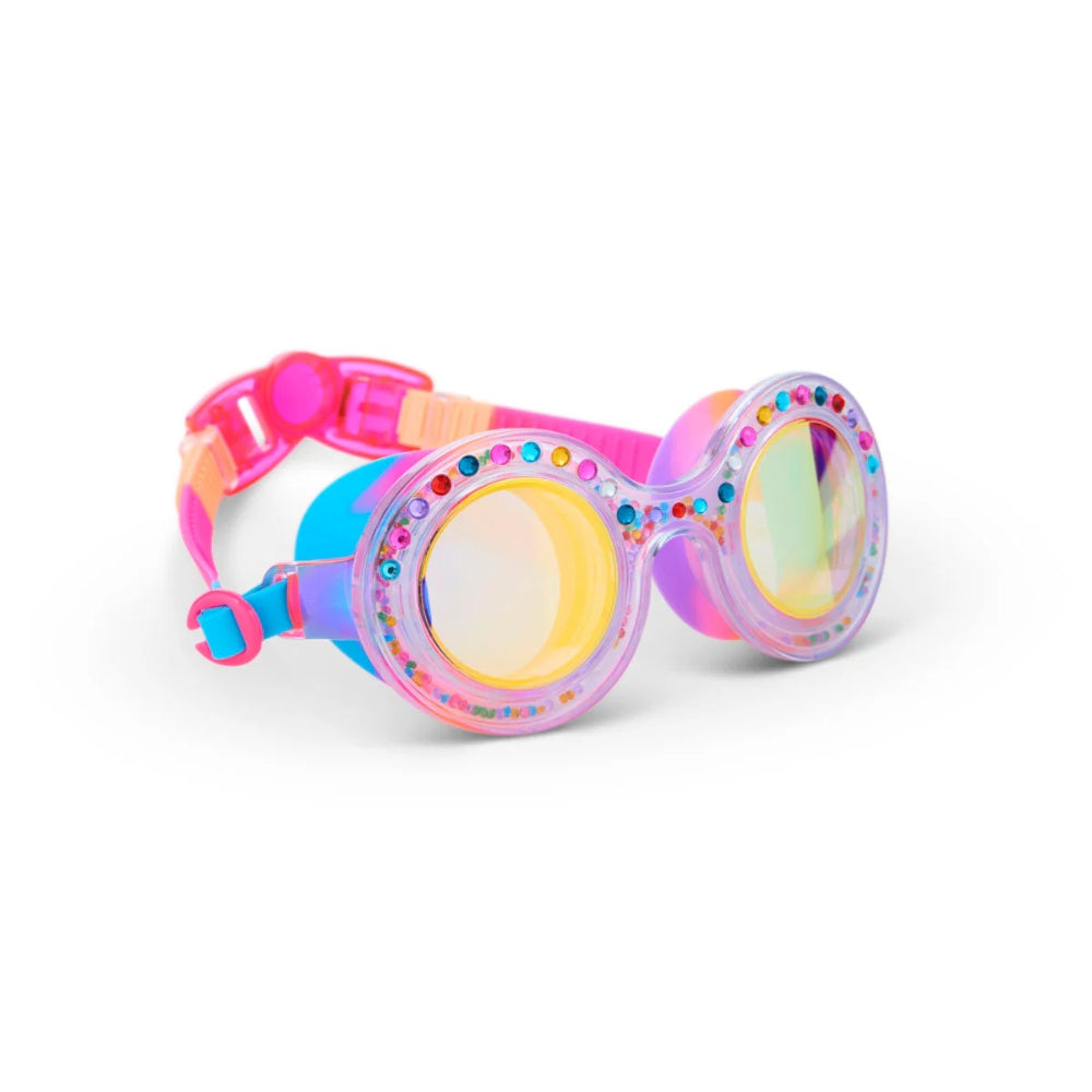 Bling2o Gumball Gleam Kids' Swim Goggles – UV Protection, Anti-Fog, Latex-Free Silicone, Adjustable Strap for Ages 8+, Includes Hard Case