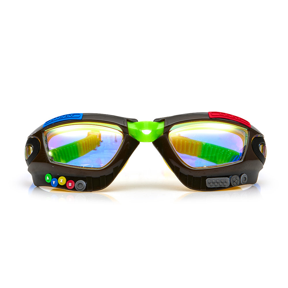 Bling2o Jet Black Gamer Swim Goggles for Kids