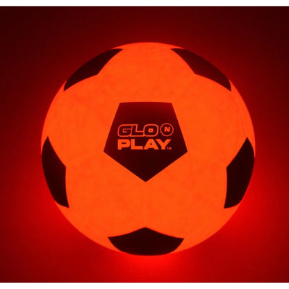 Glo N Play™ LED USB-C Rechargeable Light Up Soccer Ball Size 5 – Orange & Black Soccer Ball with Pump Included