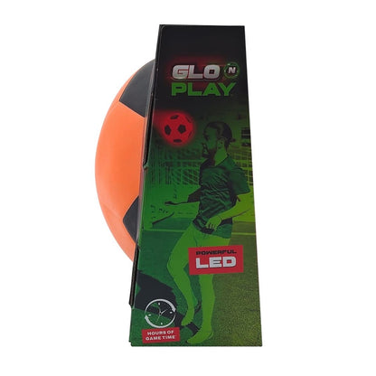 Glo N Play™ LED USB-C Rechargeable Light Up Soccer Ball Size 5 – Orange & Black Soccer Ball with Pump Included