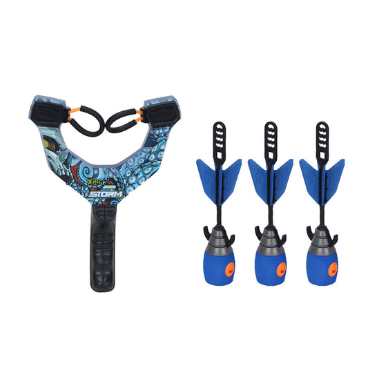 Zing Hyper Strike Zing Shot Power Launcher Set 50ft High-Velocity Whistle Blaster, Fast-Load Bungee Action, Precision Shooting Toy for Teens Ages 14+