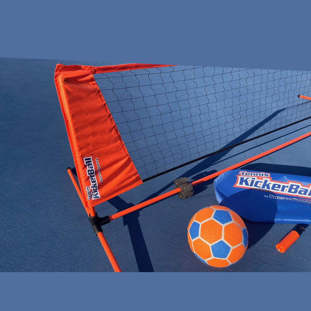 Kickerball™ Soccer Tennis Set Fast-Setup Skill Challenge Game, Indoor/Outdoor Family Play with Air-Grip Ball & Carry Bag