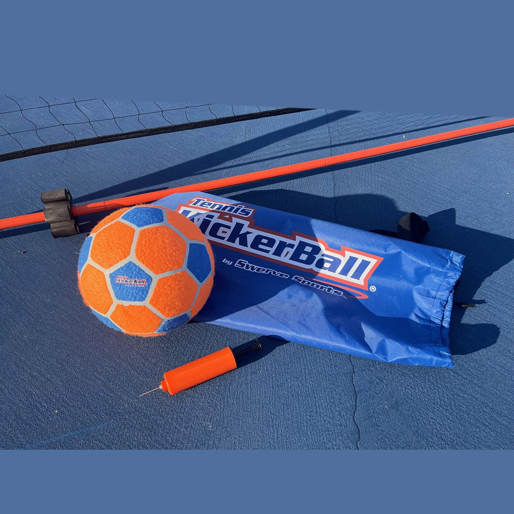 Kickerball™ Soccer Tennis Set Fast-Setup Skill Challenge Game, Indoor/Outdoor Family Play with Air-Grip Ball & Carry Bag