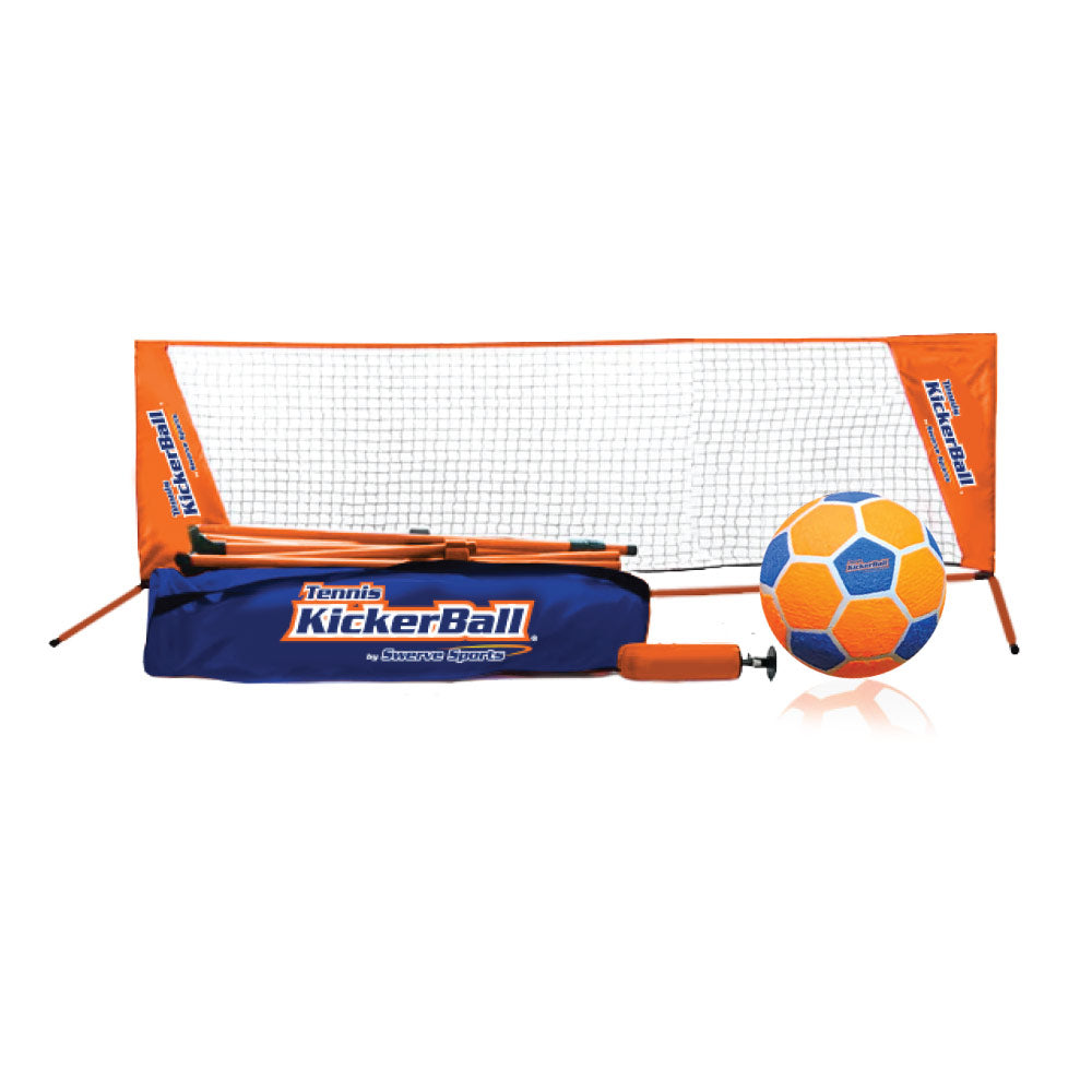 Kickerball™ Soccer Tennis Set Fast-Setup Skill Challenge Game, Indoor/Outdoor Family Play with Air-Grip Ball & Carry Bag