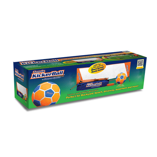 Kickerball™ Soccer Tennis Set Fast-Setup Skill Challenge Game, Indoor/Outdoor Family Play with Air-Grip Ball & Carry Bag