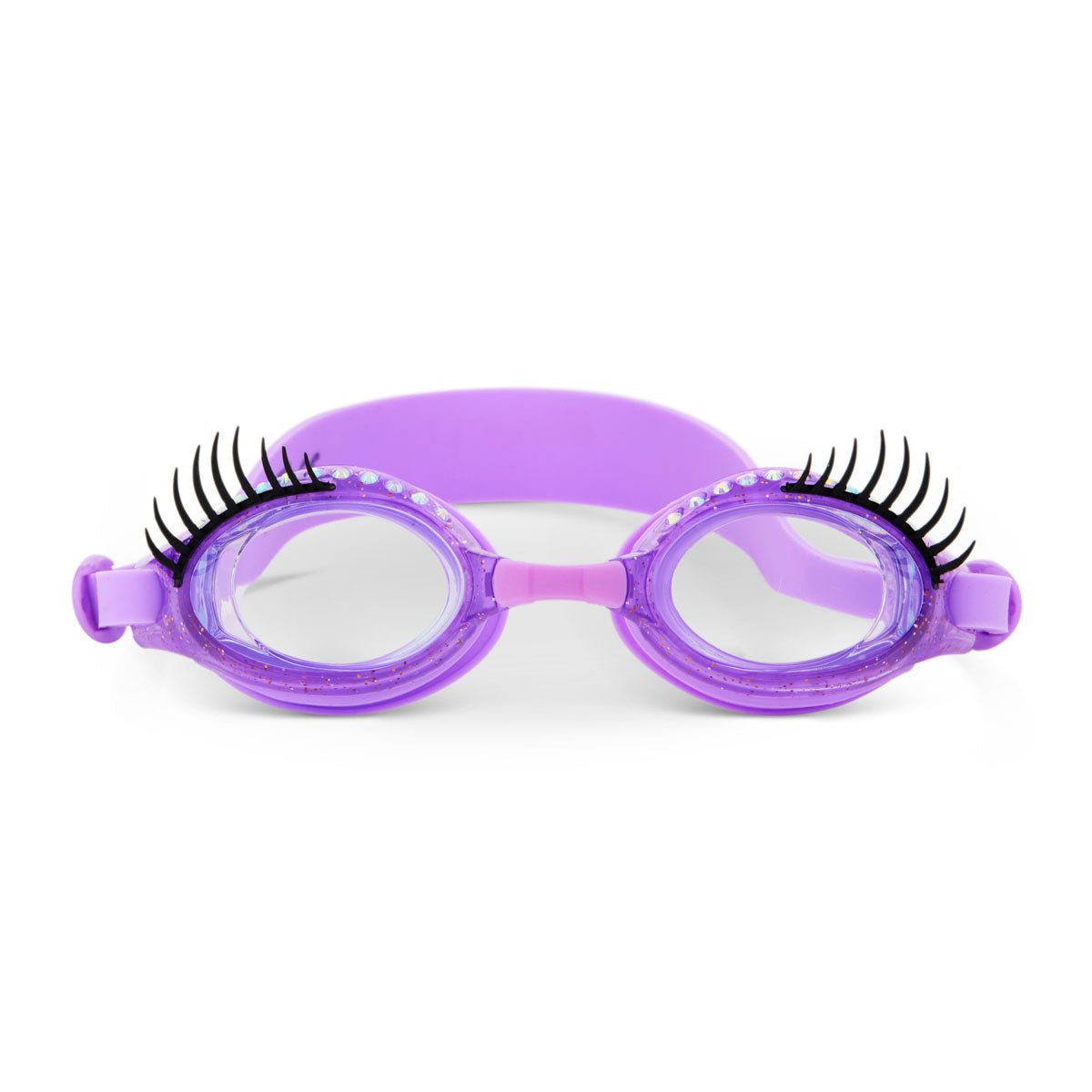 Bling2o Splash Lash Purple Polish, Anti Fog, No Leak, Non Slip and UV Protection Kids Swim Goggles