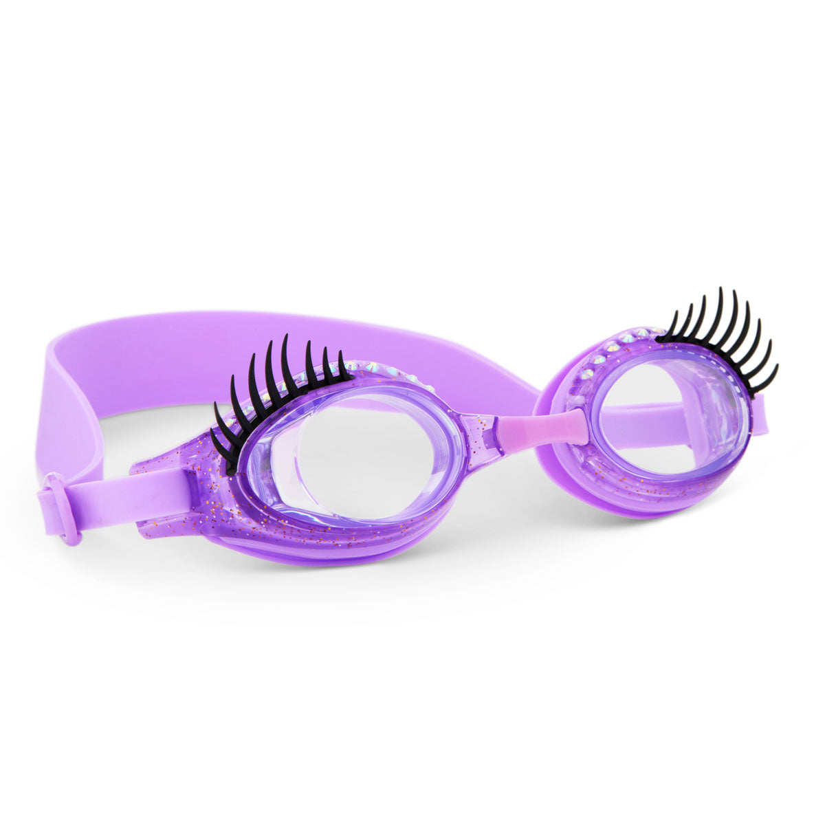 Bling2o Splash Lash Purple Polish, Anti Fog, No Leak, Non Slip and UV Protection Kids Swim Goggles