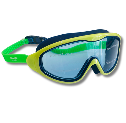 Bling2o Nile Green Storm, Anti Fog, No Leak, Non Slip and UV Protection Kids Swim Goggles