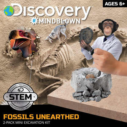 Discovery Mindblown Fossil Unearthed 2-Pack Mini Excavation Kit