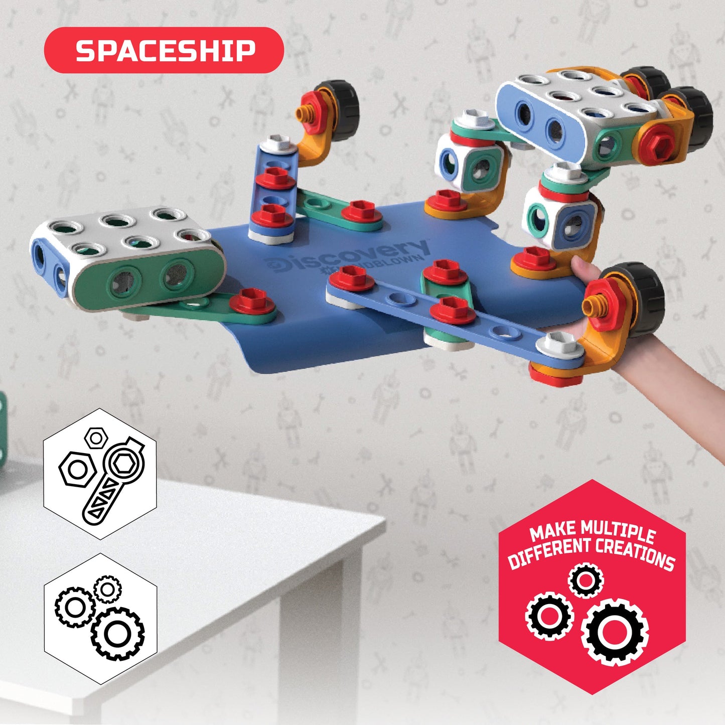 Discovery Mindblown Early Engineers 88-Piece Toy Building Set