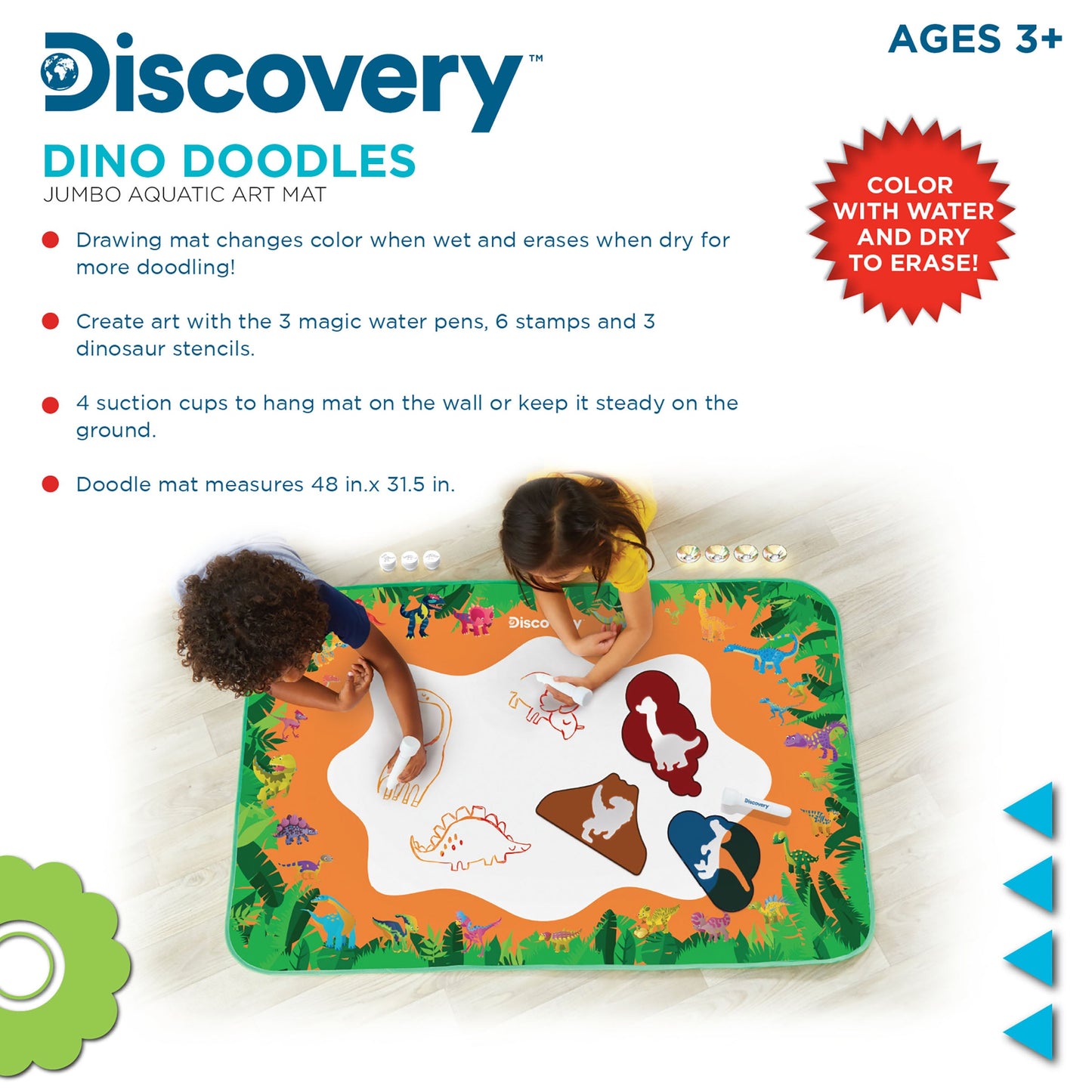 Discovery Kids Dino Doodles Jumbo Aquatic Drawing Art Mat