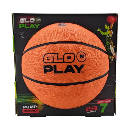 Glo N Play™ LED USB-C Rechargeable Light Up Basketball Size 7 – Official Rubber Basketball with Pump Included