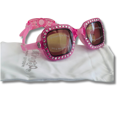 Bling2o Piazza Pink Vibrancy, Anti Fog, No Leak, Non Slip and UV Protection Kids Swim Goggles