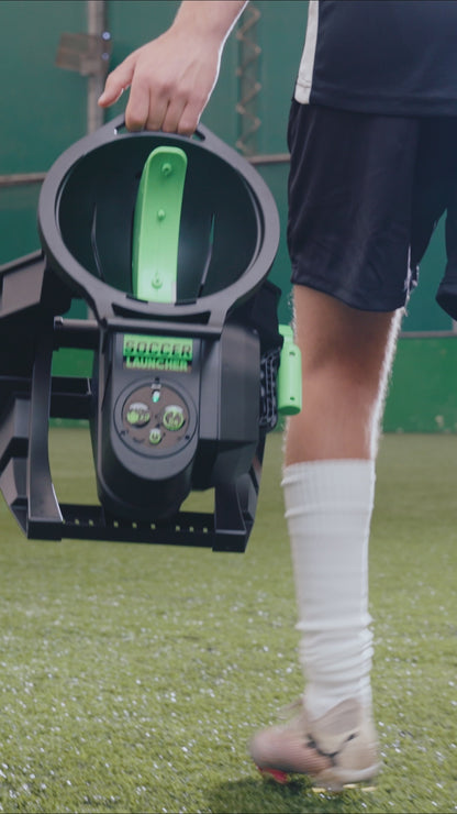 Strikesphere Soccer Launcher Smart Football Training Customisable Universal Launcher for Volleys, Control & Precision, Fires up to 13ft, LED Audio Countdown