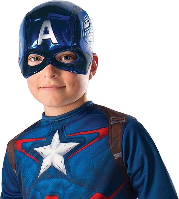 Rubies Marvel Captain America Metallic Mask Book Week and World Book Day Child Costume Accessory