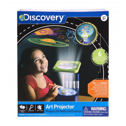 Discovery Kids Wall and Ceiling Art Projector with Six Color Markers STEM Toy