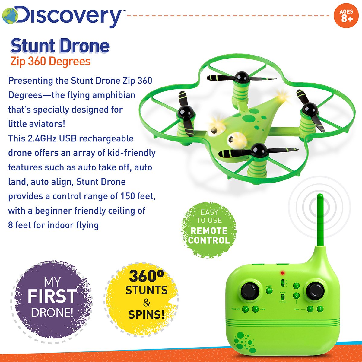 Discovery Mindblown STEM Stunt Drone Zip 360 Degrees