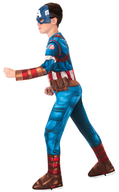Rubie's Official Marvel Avengers Captain America Classic Childs Costume, Kids Superhero Fancy Dress, Bright Blue