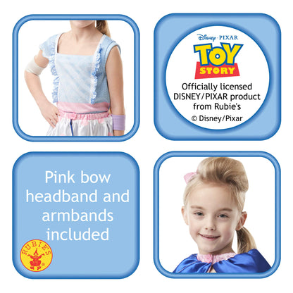Rubies Official Disney Toy Story 4 Bo Peep Girls Deluxe Book Week and World Book Day Child Costume