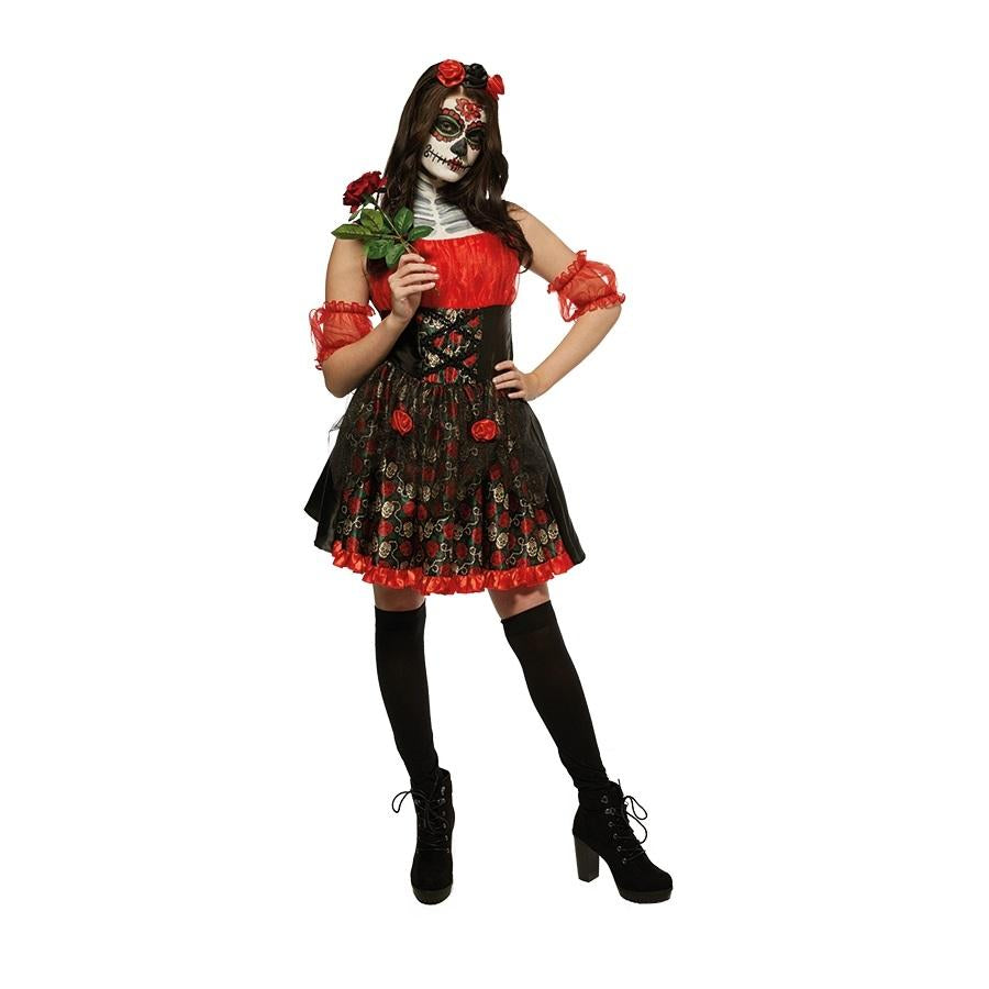 Adult Day of the Dead Costume in Red and Black by Rubies Costume