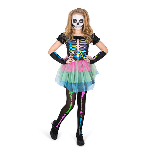 Mad Toys Neon Skeleton Tutu Dress Kids Halloween Costume Set
