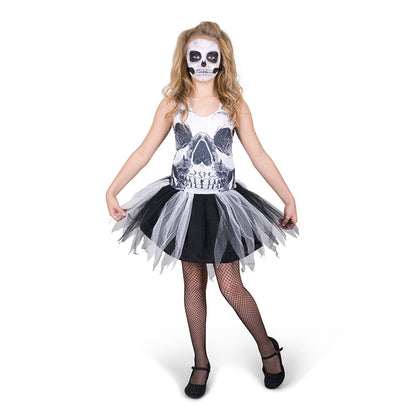 Mad Toys Skull Face Tutu Dress Kids Halloween Costume