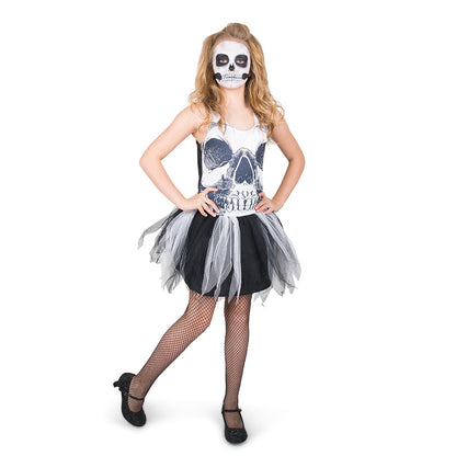Mad Toys Skull Face Tutu Dress Kids Halloween Costume
