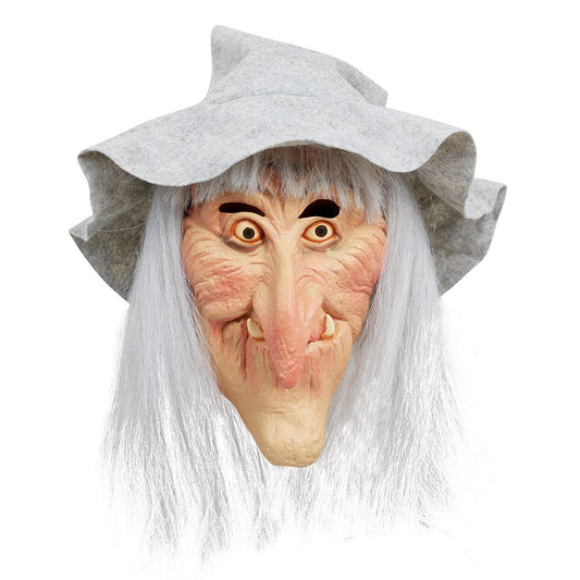 Grey Witch Hat and Hair Mask Halloween Accessory