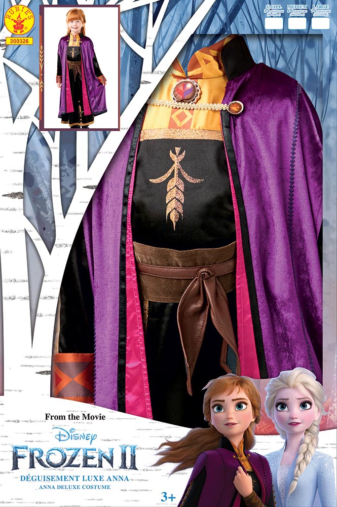 Rubies Official Disney Frozen 2 Anna Classic Travel Dress Child Costume Box Set