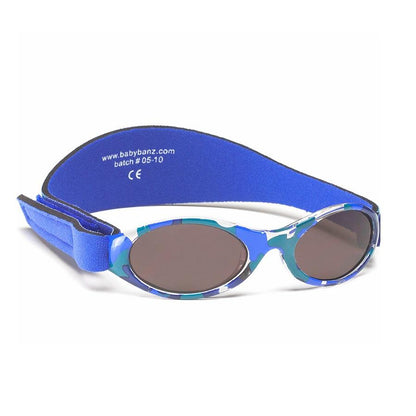 Blue camo Sunglasses with head side strap 