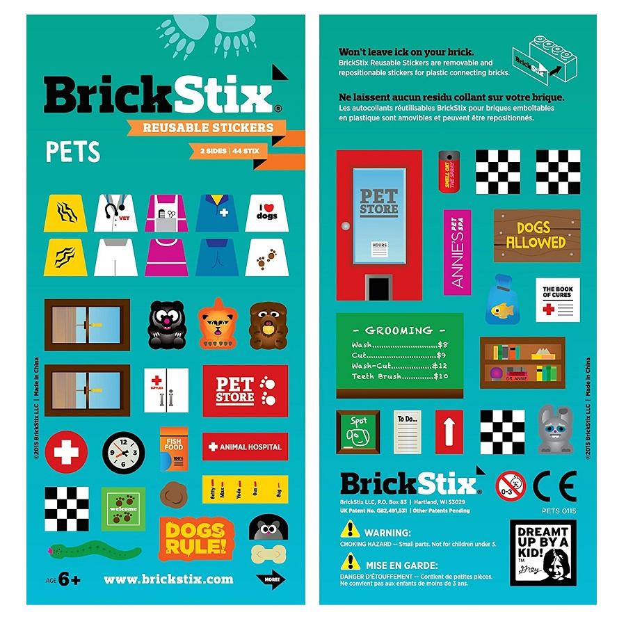 Pets Themed stickers in green pack