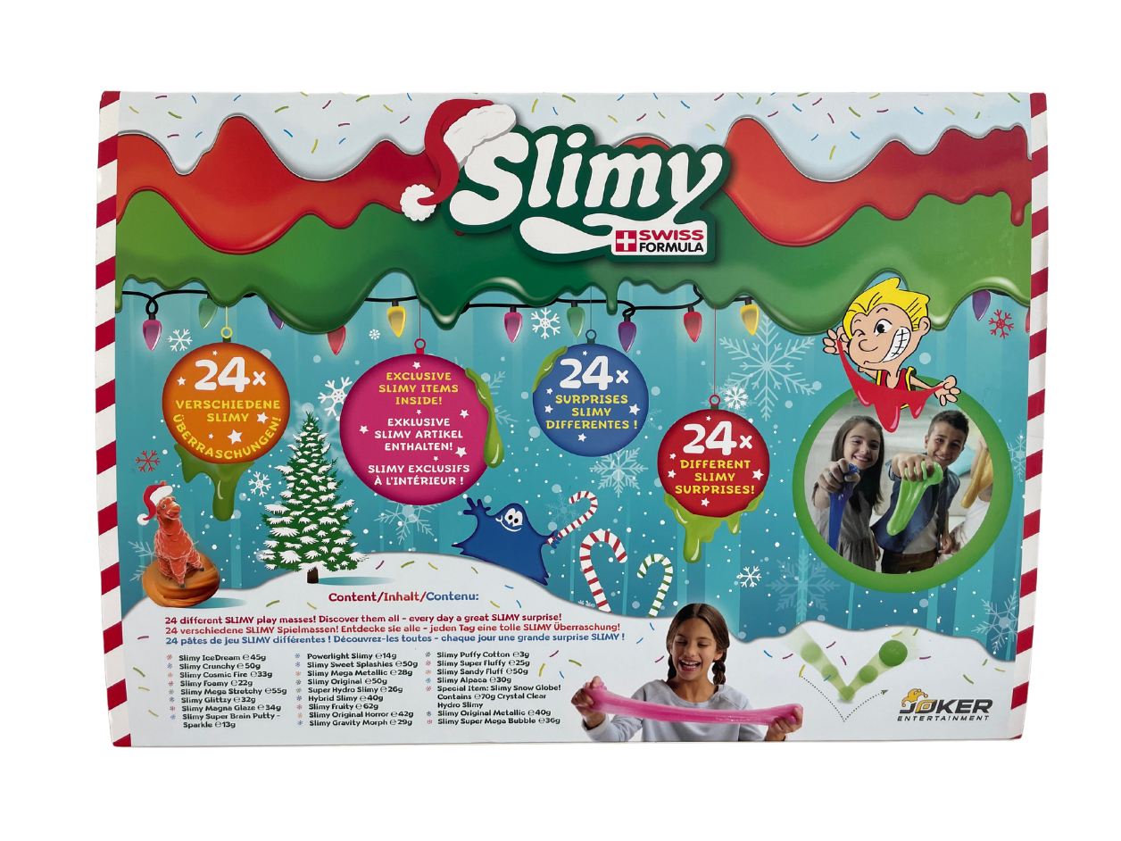 Slimy Christmas Holiday Gift Pack Advent Calendar Set with 24 Slimy Surprises