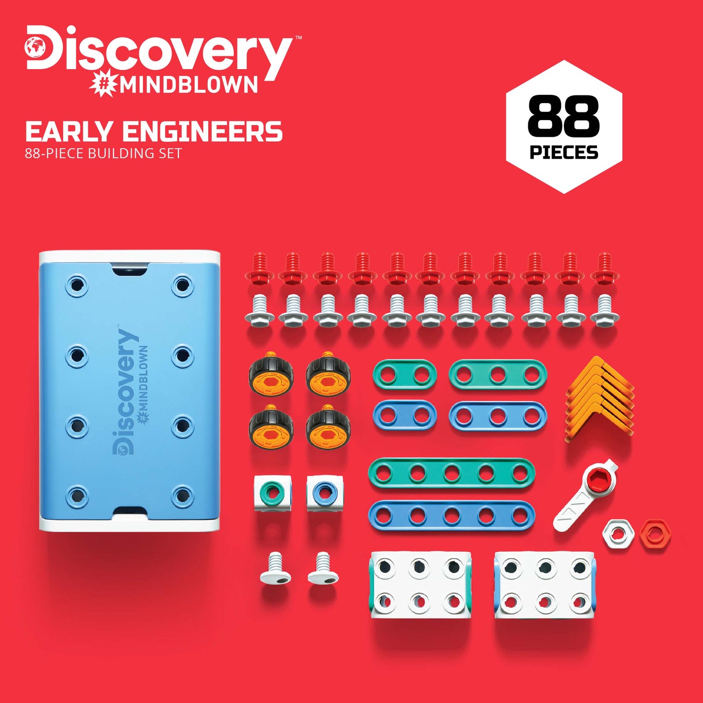 Discovery Mindblown Early Engineers 88-Piece Toy Building Set