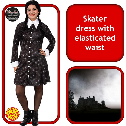 Rubie's Official Addams Family Adult Wednesday Ladies Costume